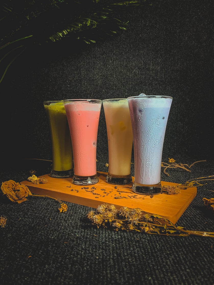 Four Glasses of Milkshake